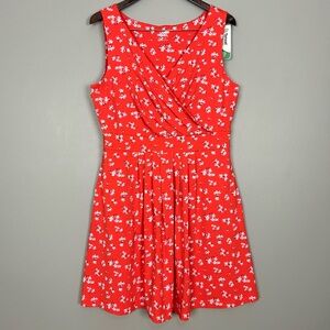 Lands End Surplice Fit and Flare Dress Women’s Size L Petite Stretch Jersey Knit